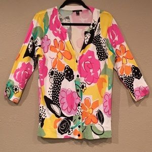 Cyrus Bright Floral Cardigan, size Large